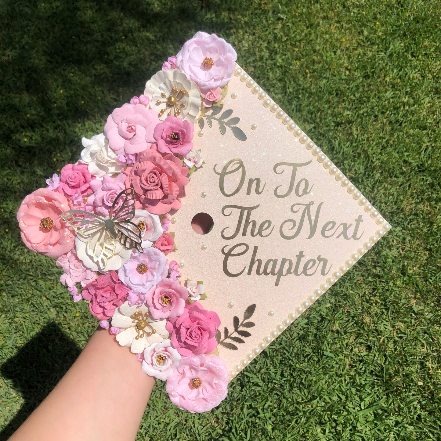 Custom Graduation Cap (Faux Flowers)