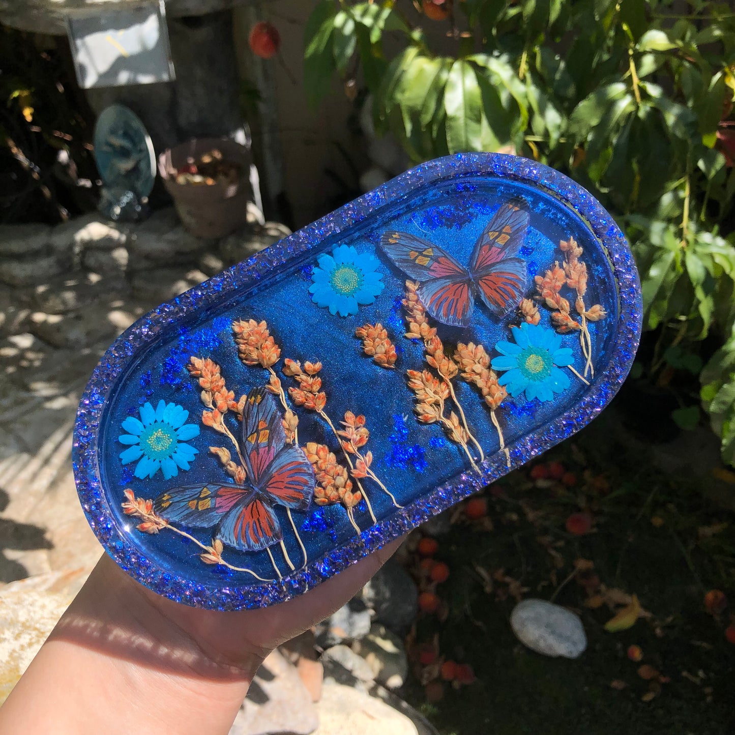 Butterfly Oval Trinket Tray