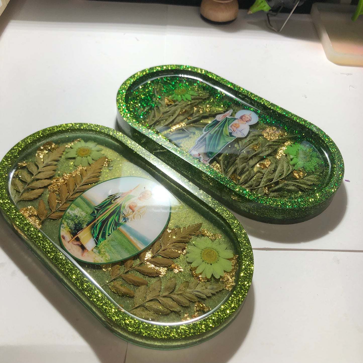 San Juditas Oval Trinket Trays