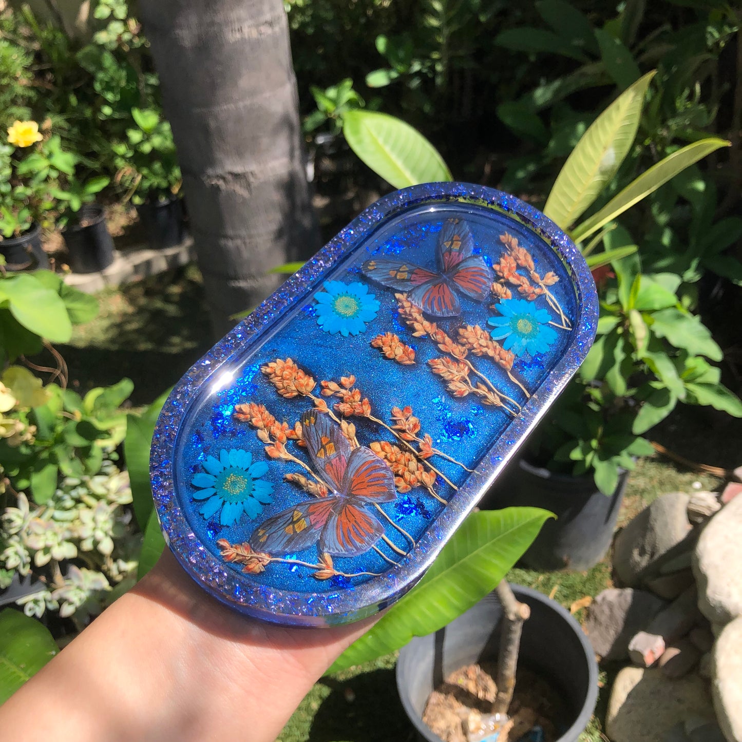 Butterfly Oval Trinket Tray