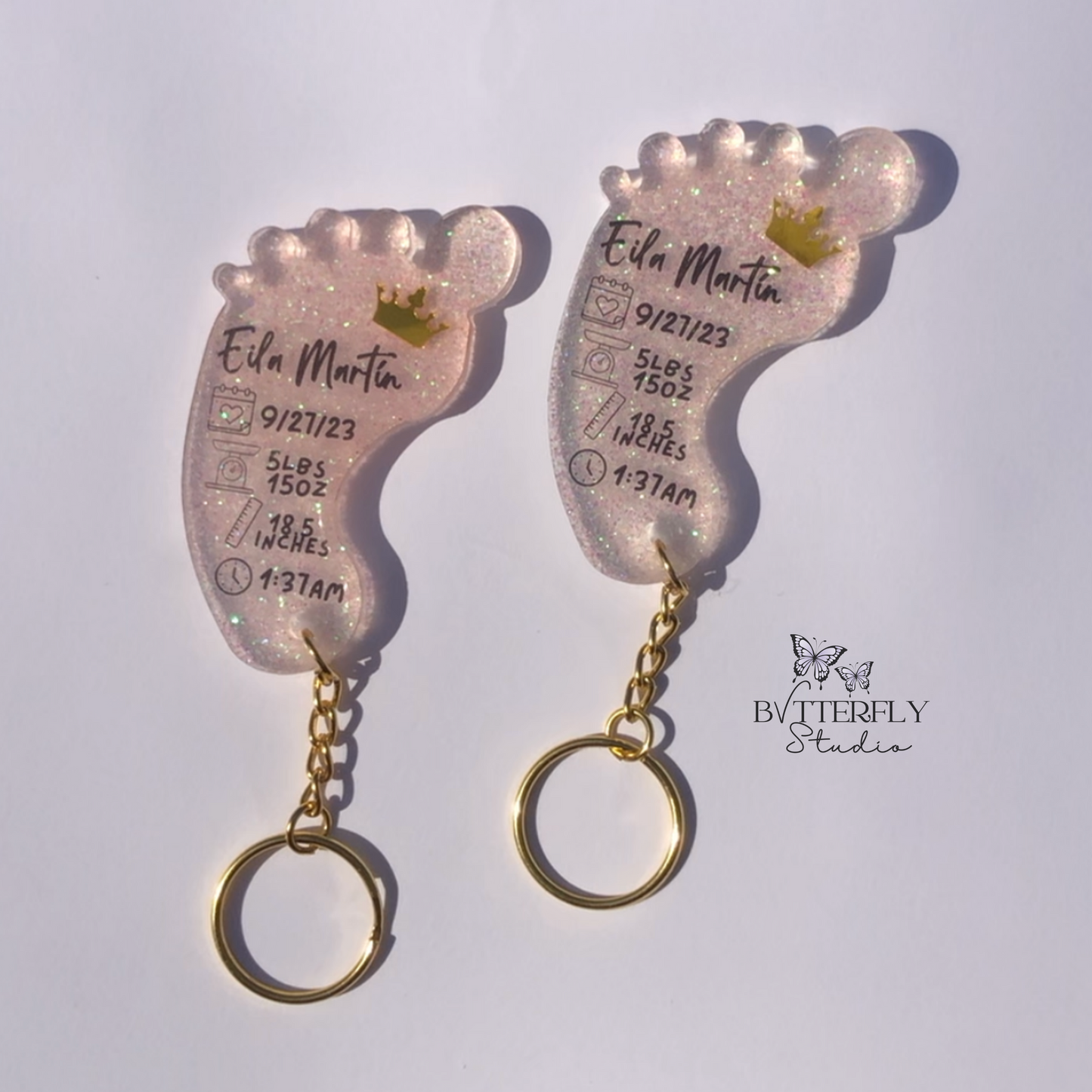 Baby Footprint Keychain
