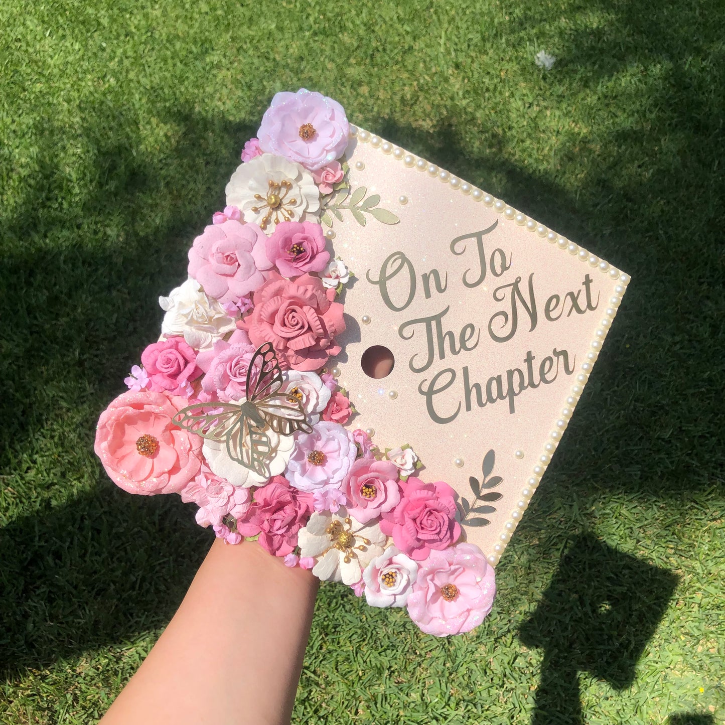 Custom Graduation Cap (Faux Flowers)