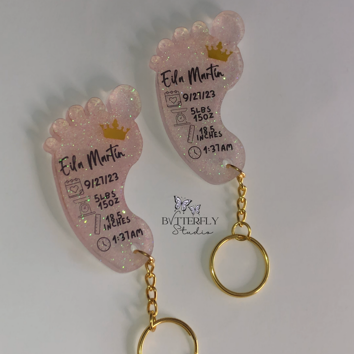 Baby Footprint Keychain