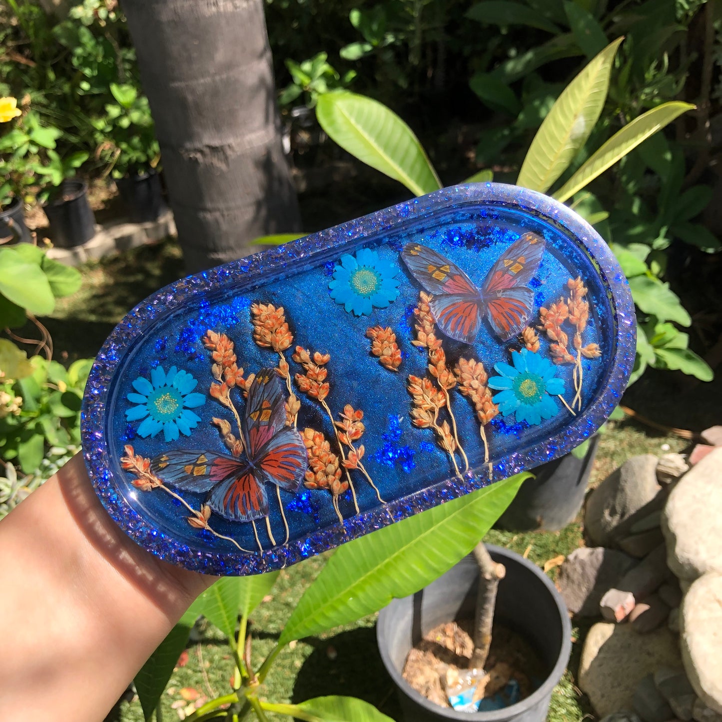 Butterfly Oval Trinket Tray