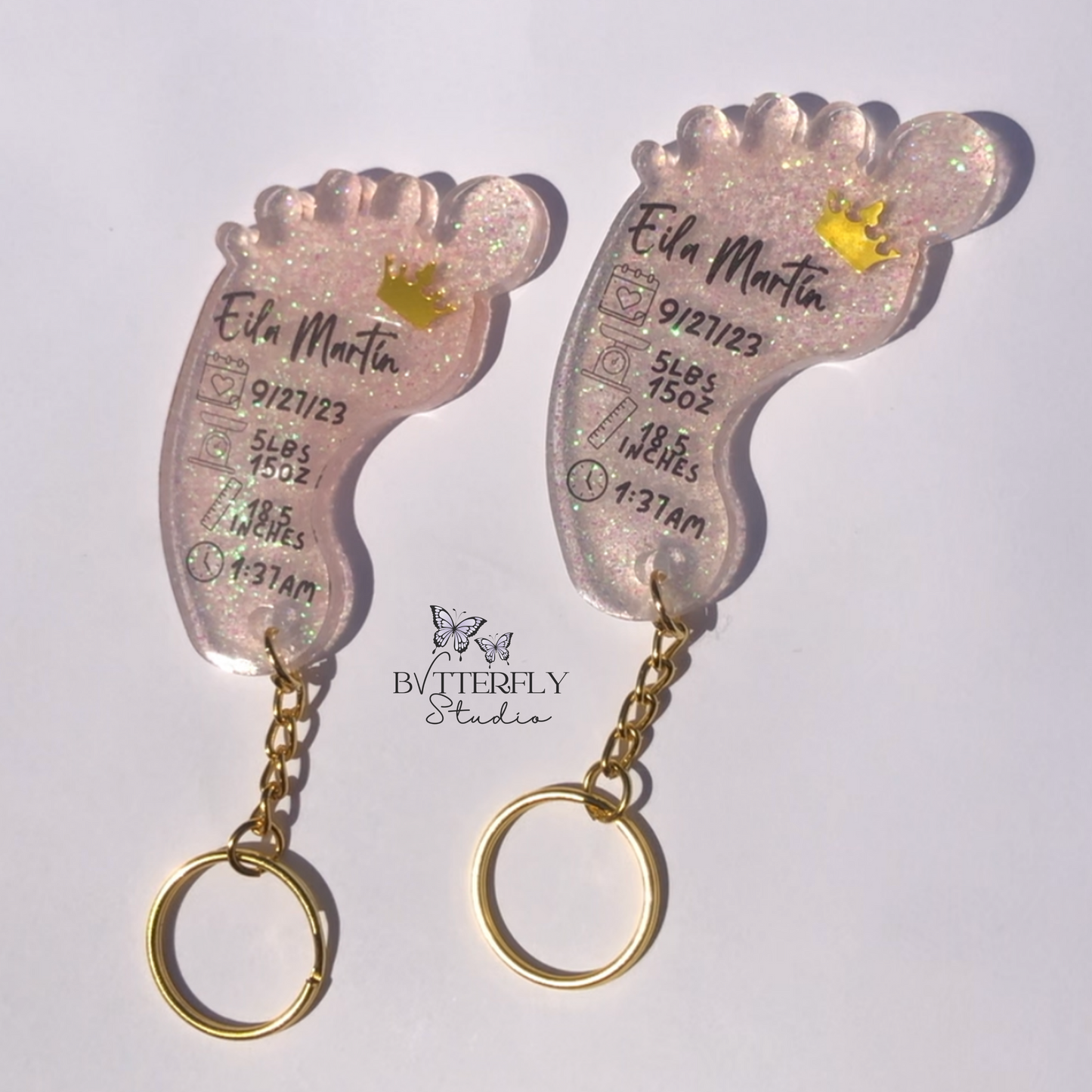 Baby Footprint Keychain