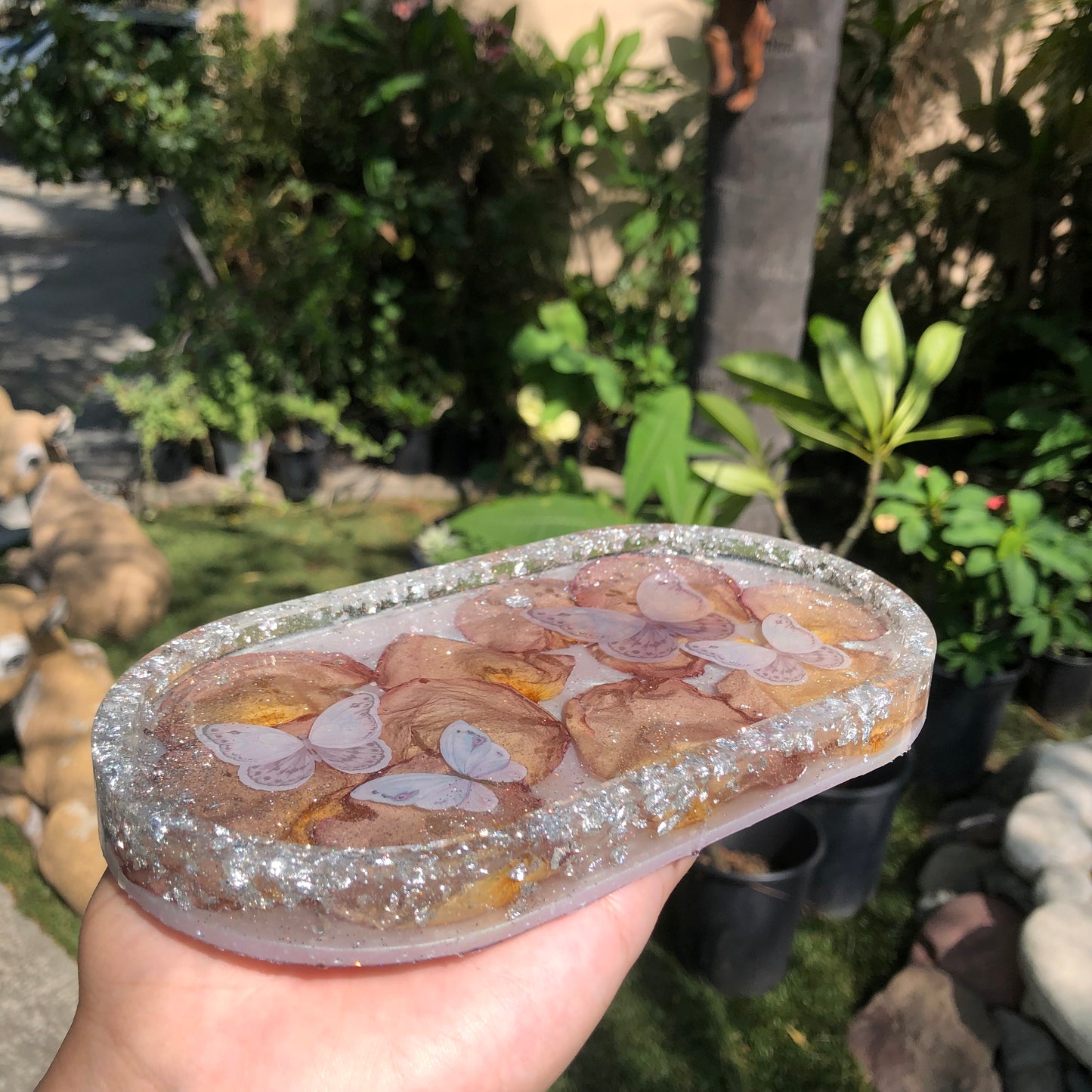 Butterfly Oval Trinket Tray