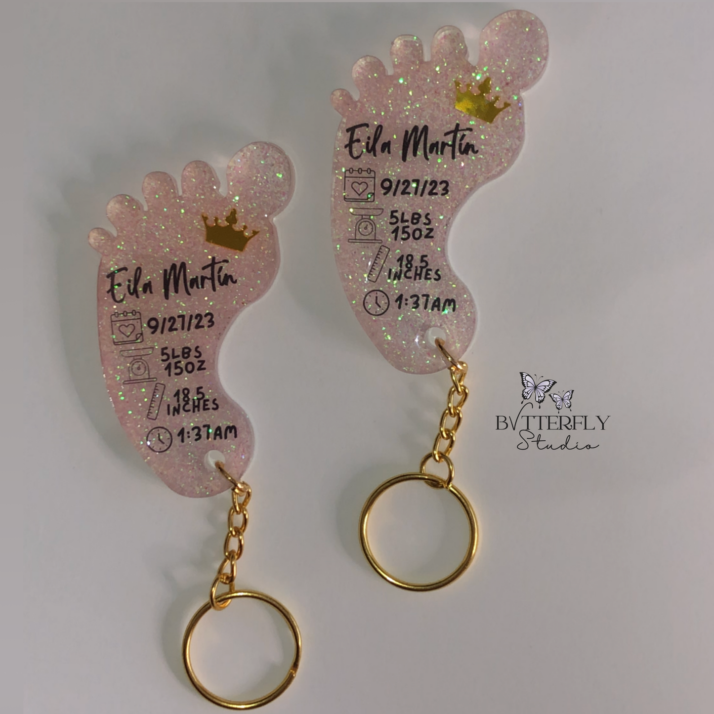 Baby Footprint Keychain
