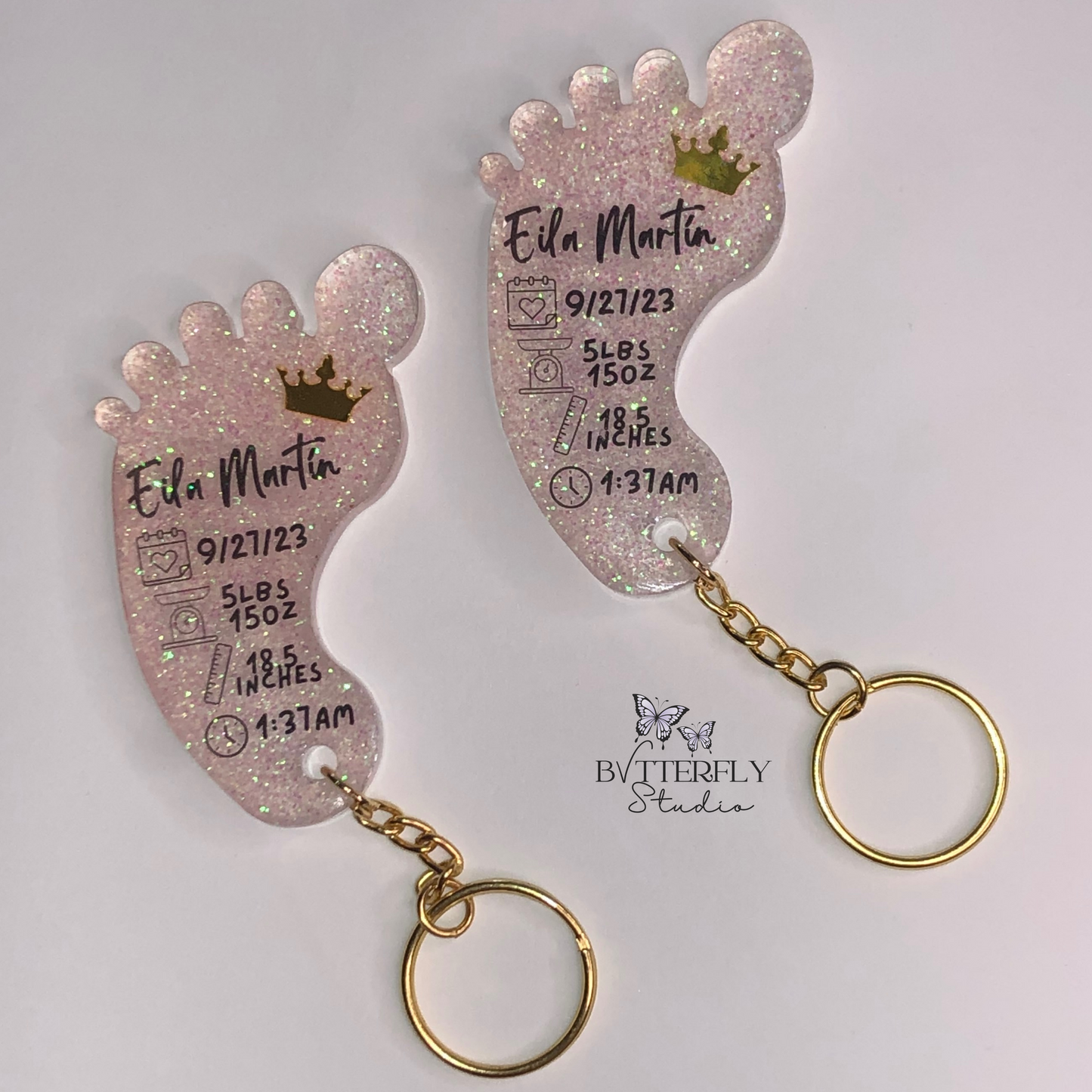 Baby Footprint Keychain