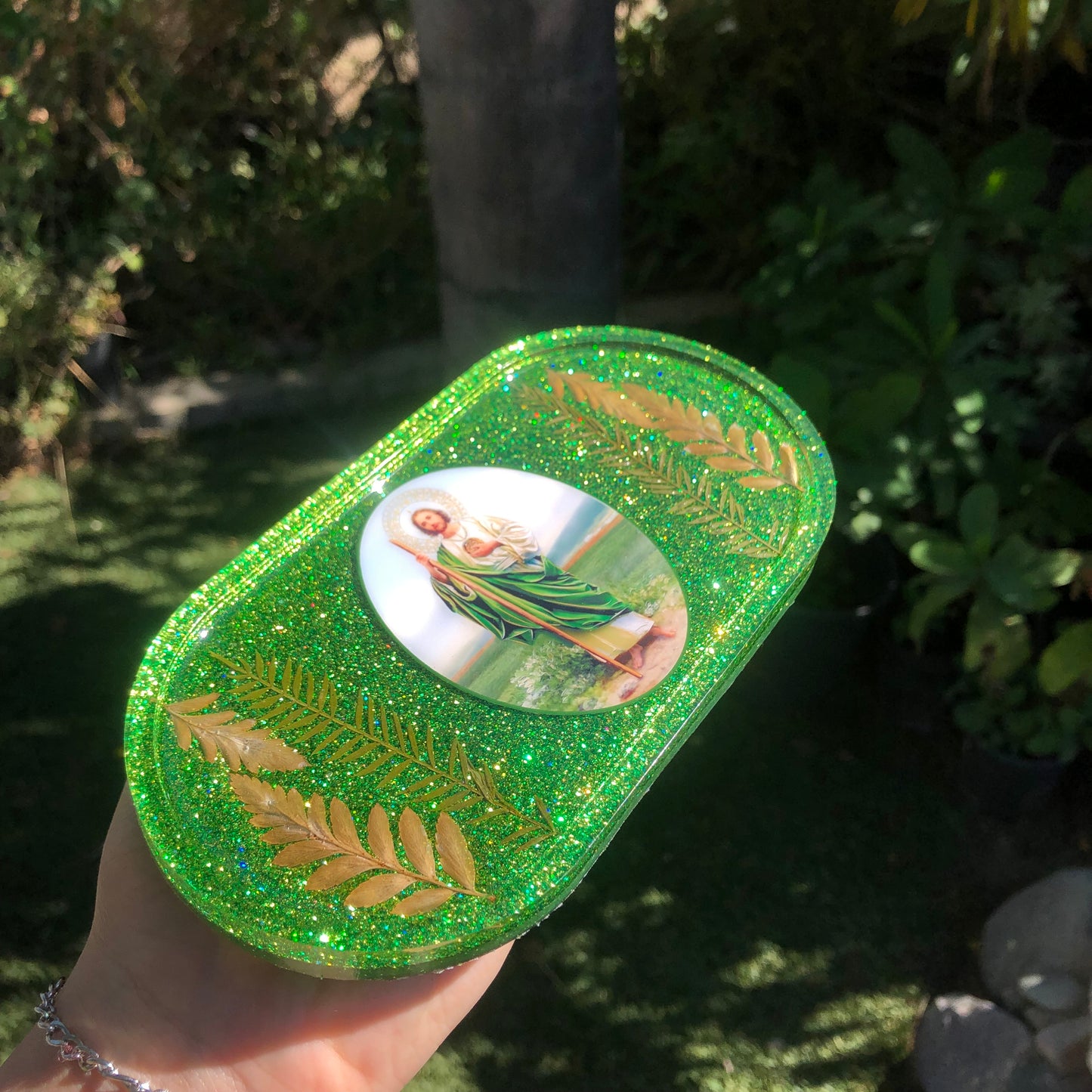 San Judas 🌿💚 Oval Trinket Tray