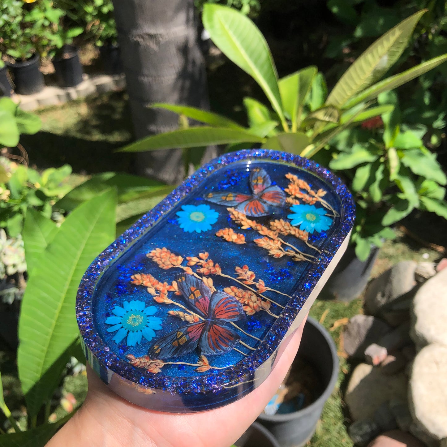 Butterfly Oval Trinket Tray