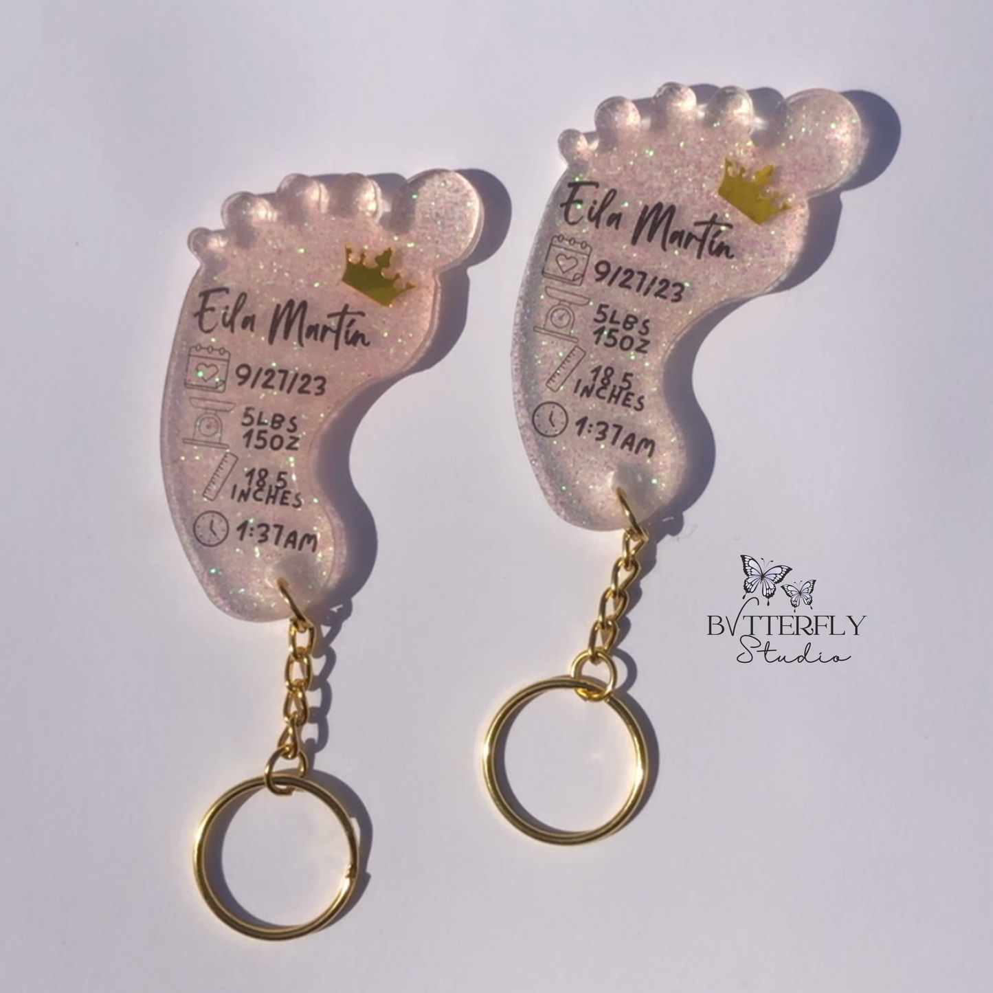 Baby Footprint Keychain