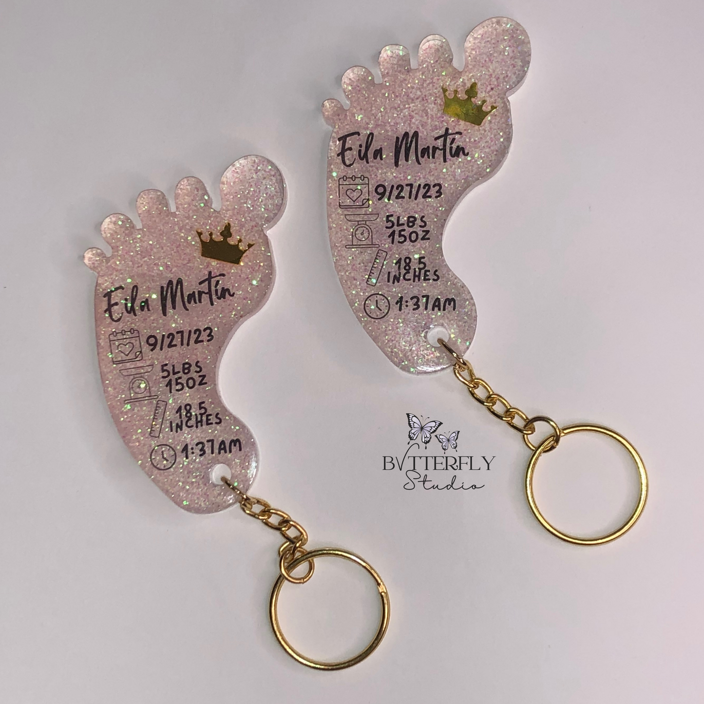 Baby Footprint Keychain