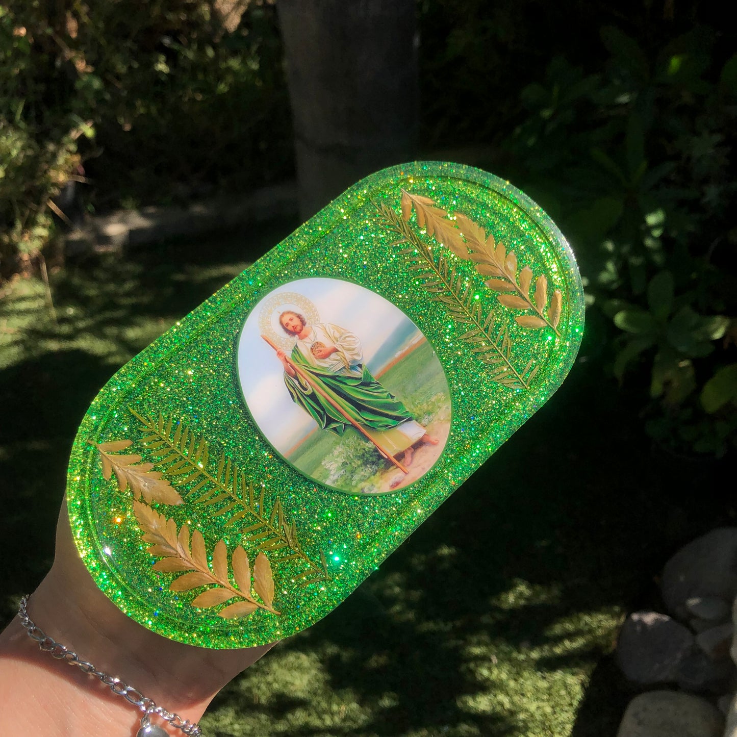 San Judas 🌿💚 Oval Trinket Tray