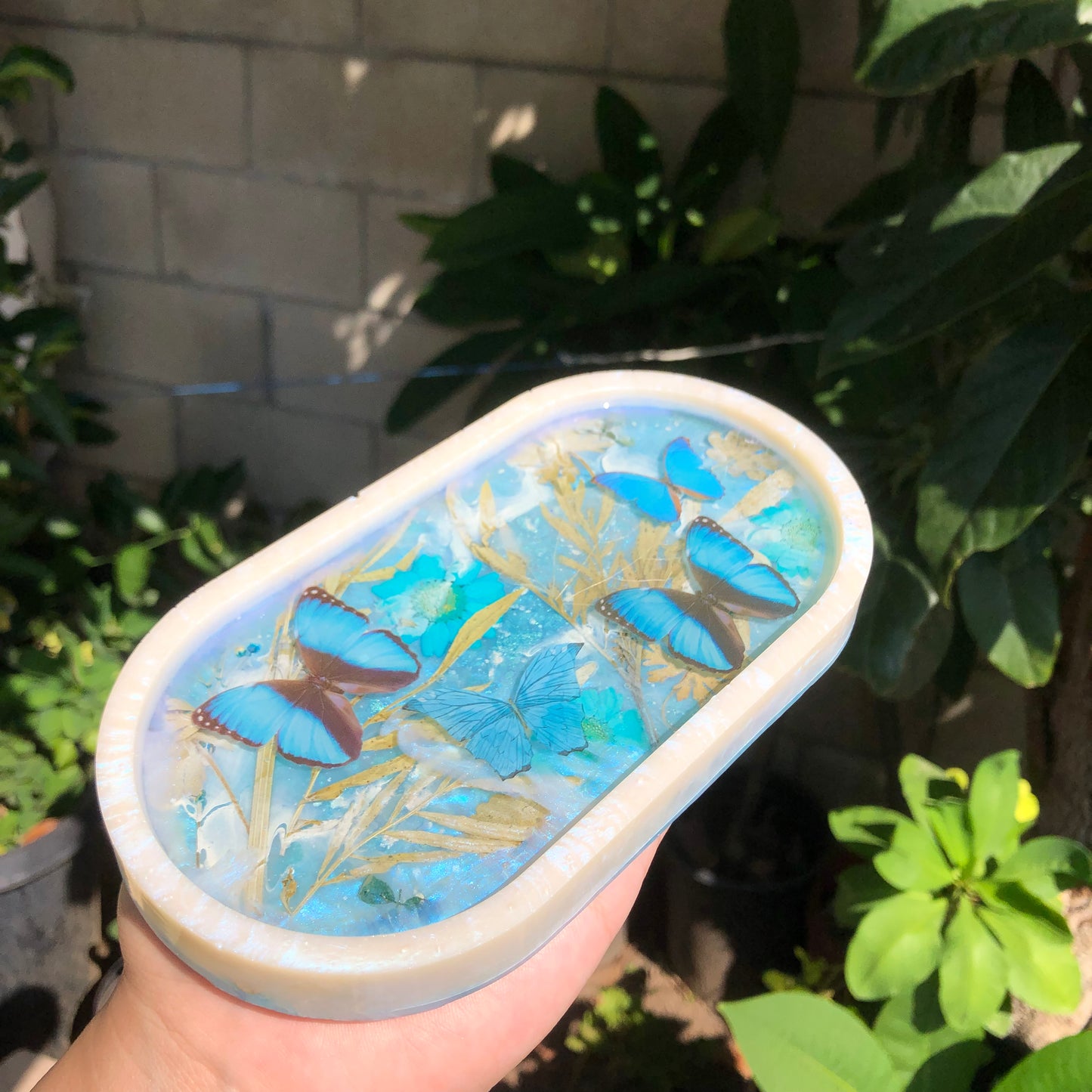 Butterfly Oval Trinket Tray