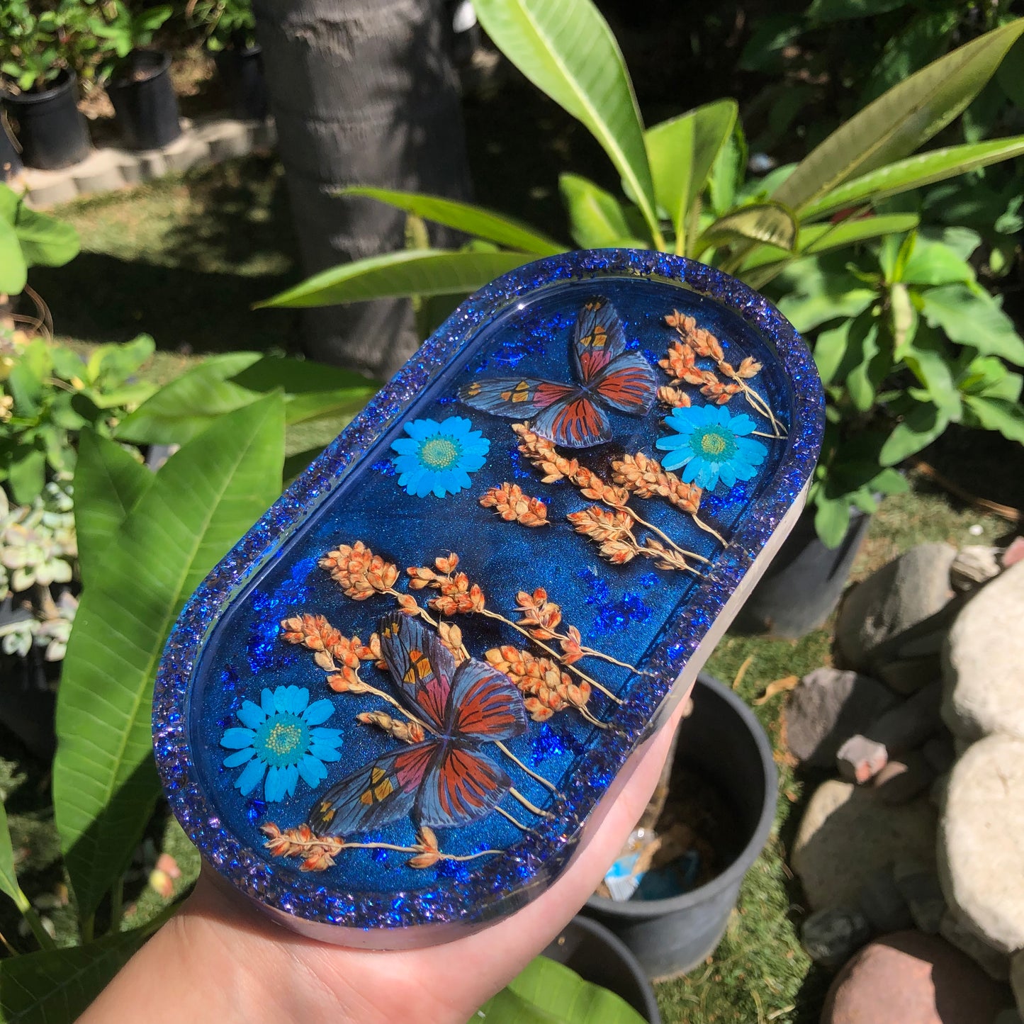 Butterfly Oval Trinket Tray