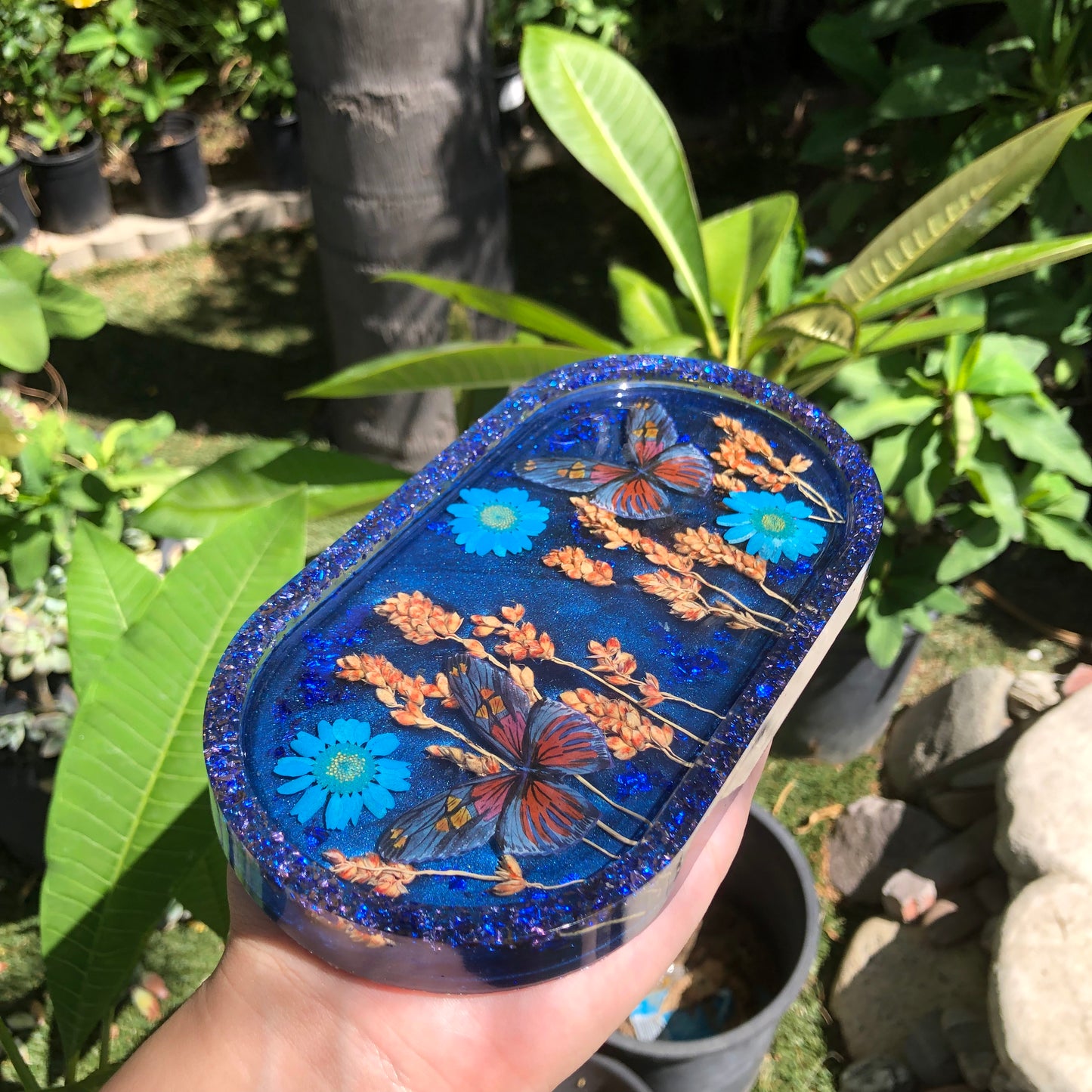 Butterfly Oval Trinket Tray