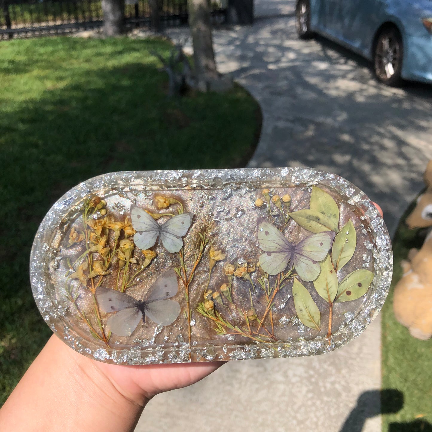 Butterfly Oval Trinket Tray
