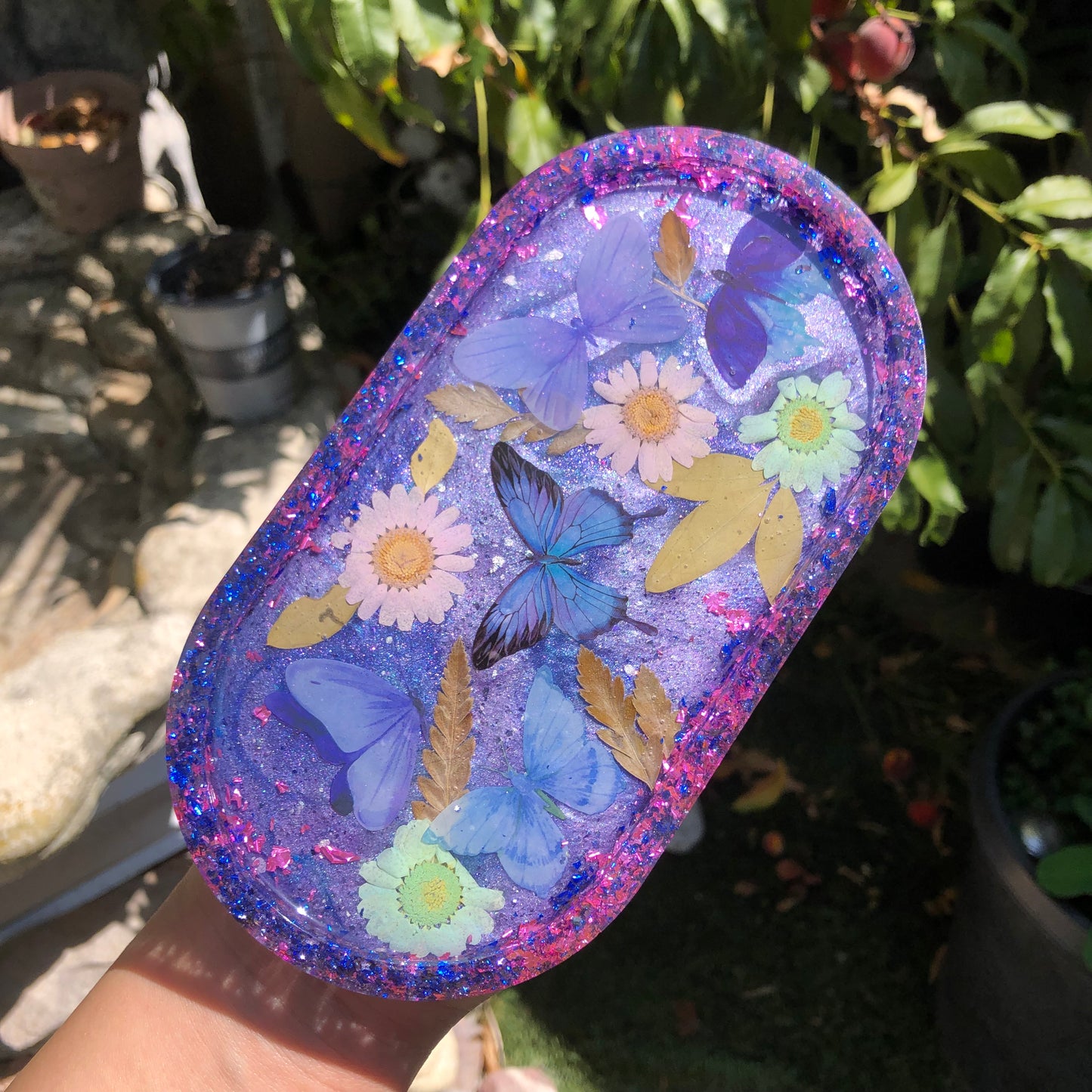 Butterfly Oval Trinket Tray