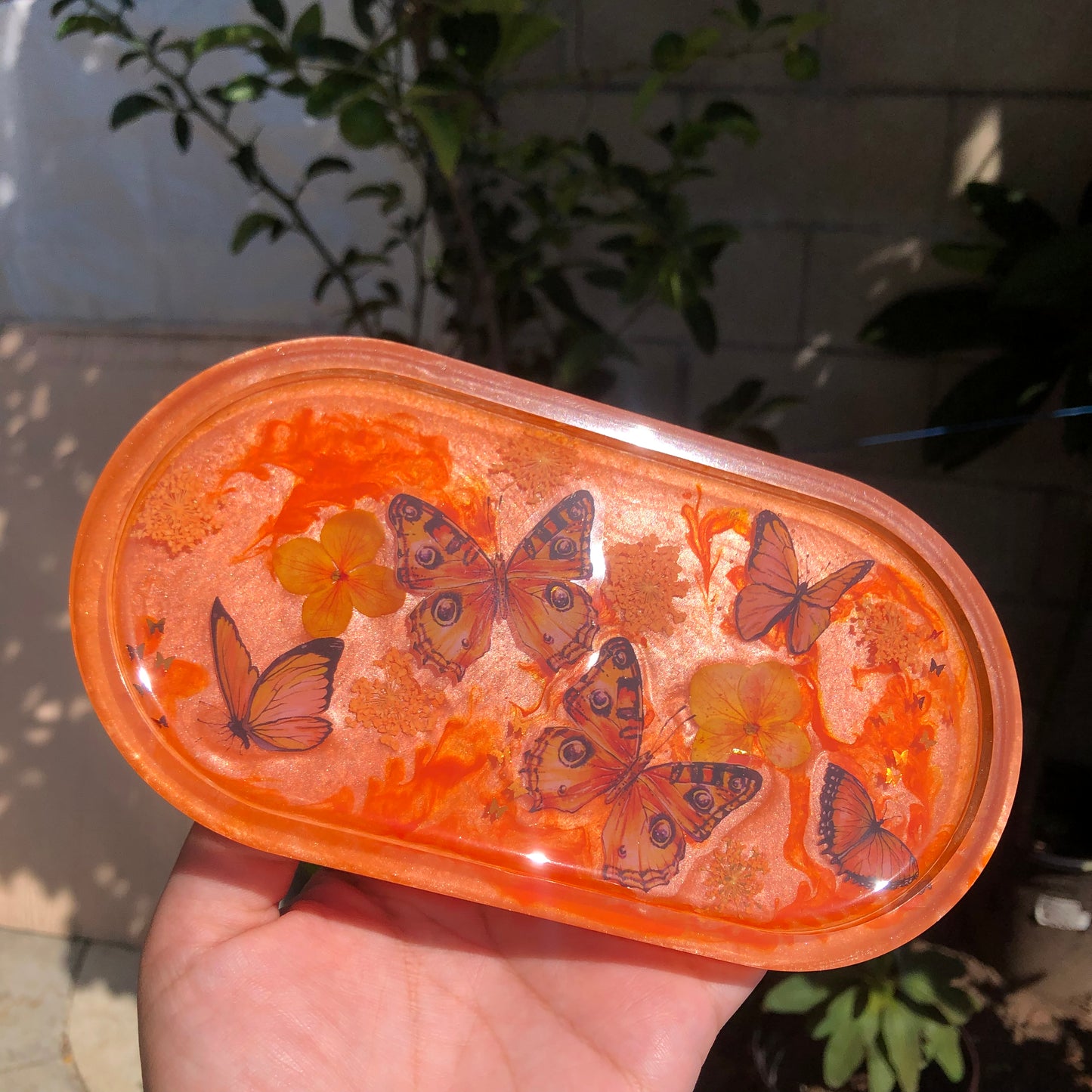 Butterfly Oval Trinket Tray