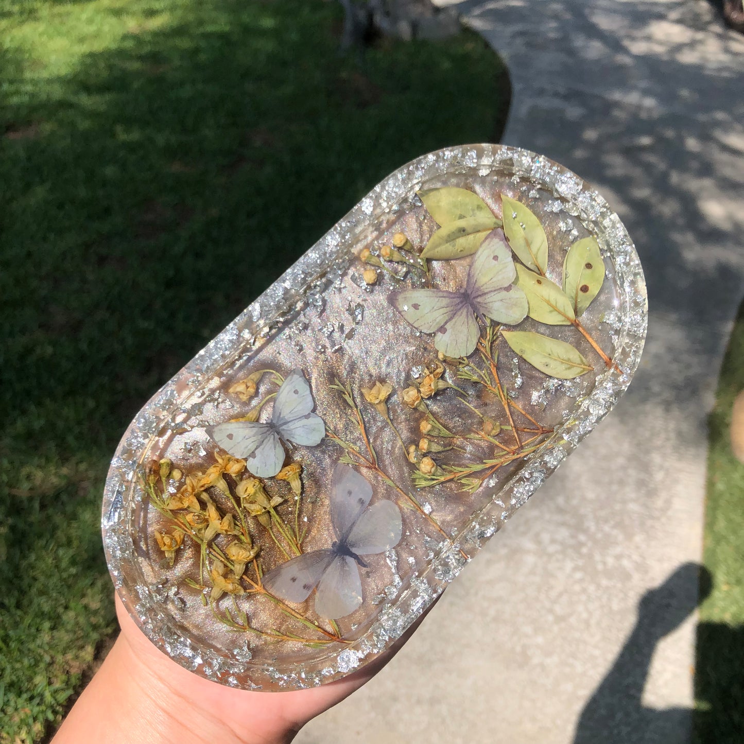 Butterfly Oval Trinket Tray