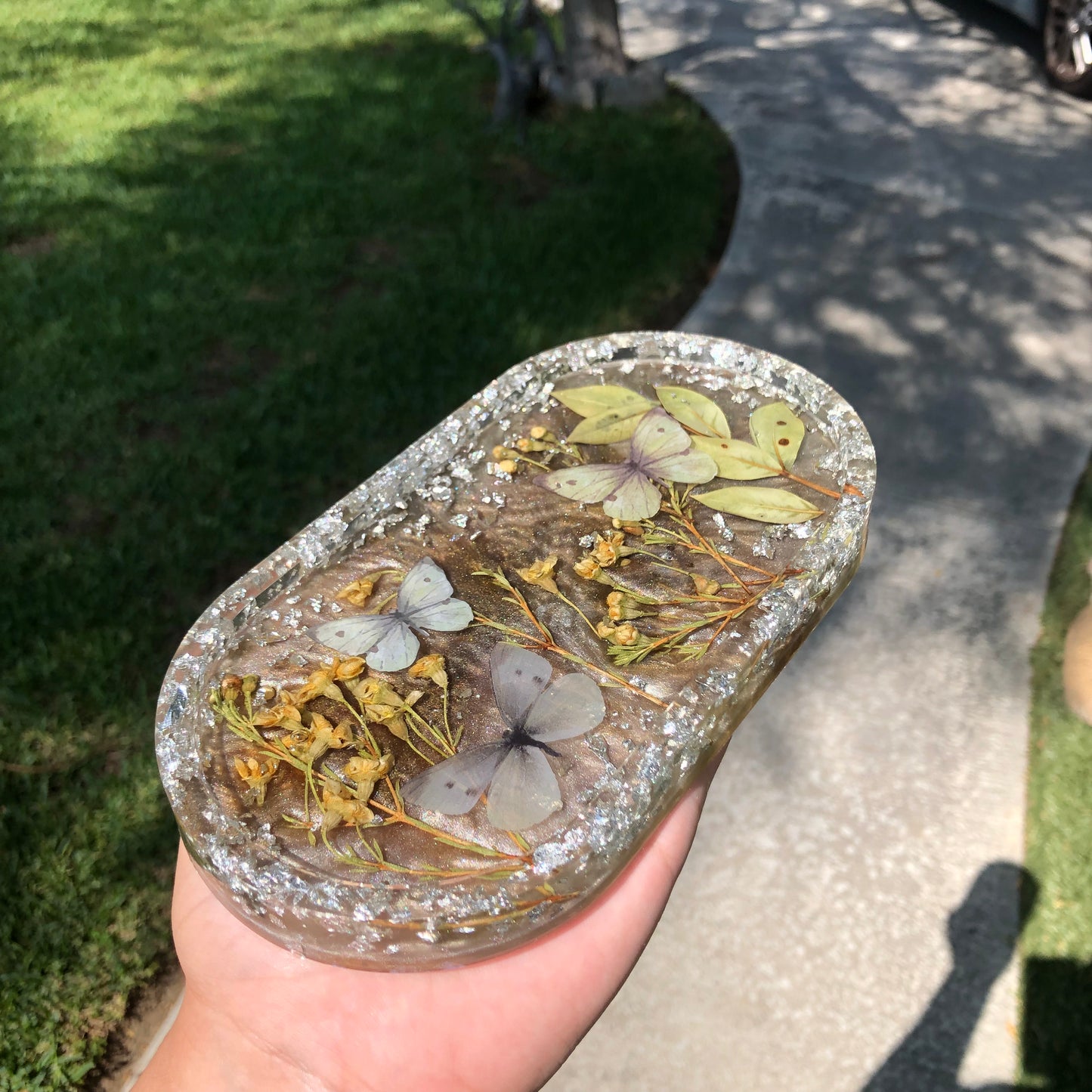 Butterfly Oval Trinket Tray