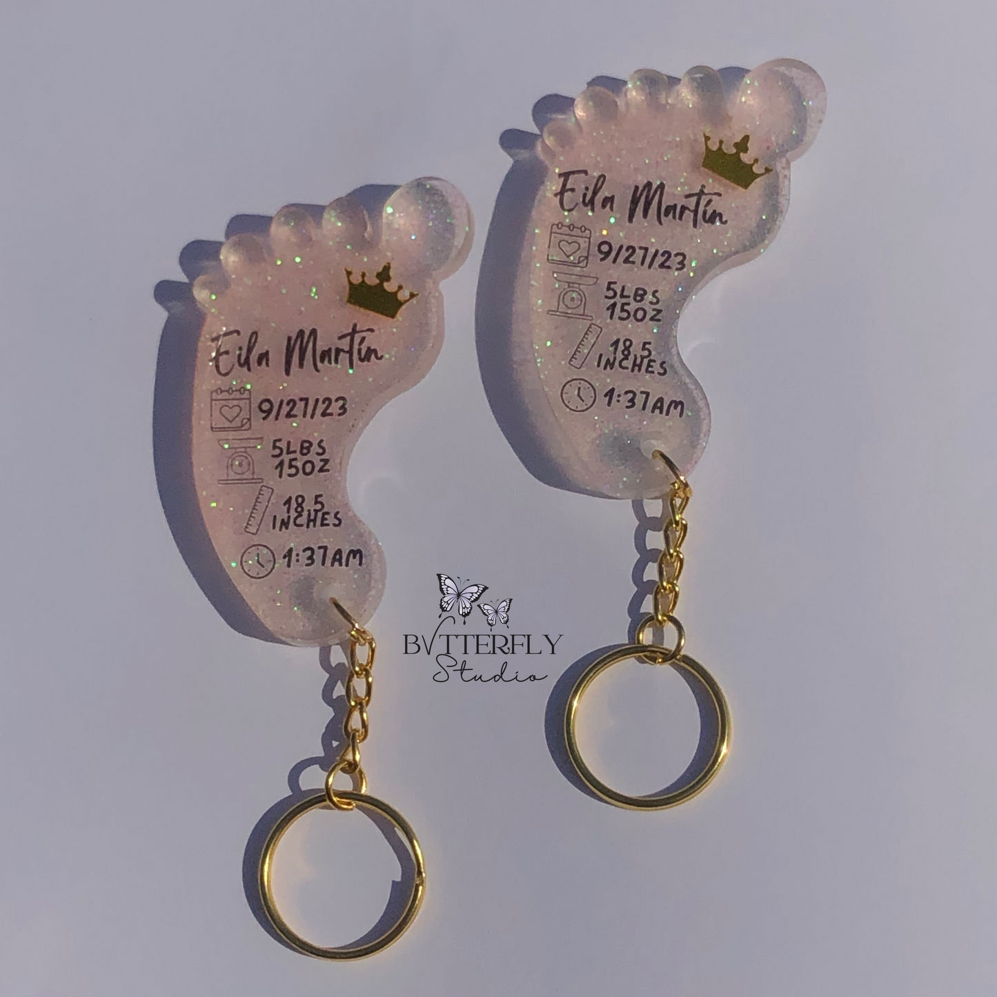 Baby Footprint Keychain