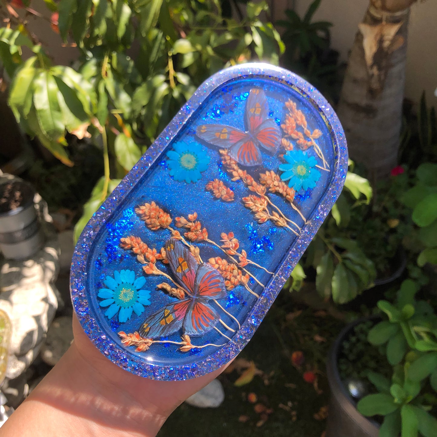 Butterfly Oval Trinket Tray