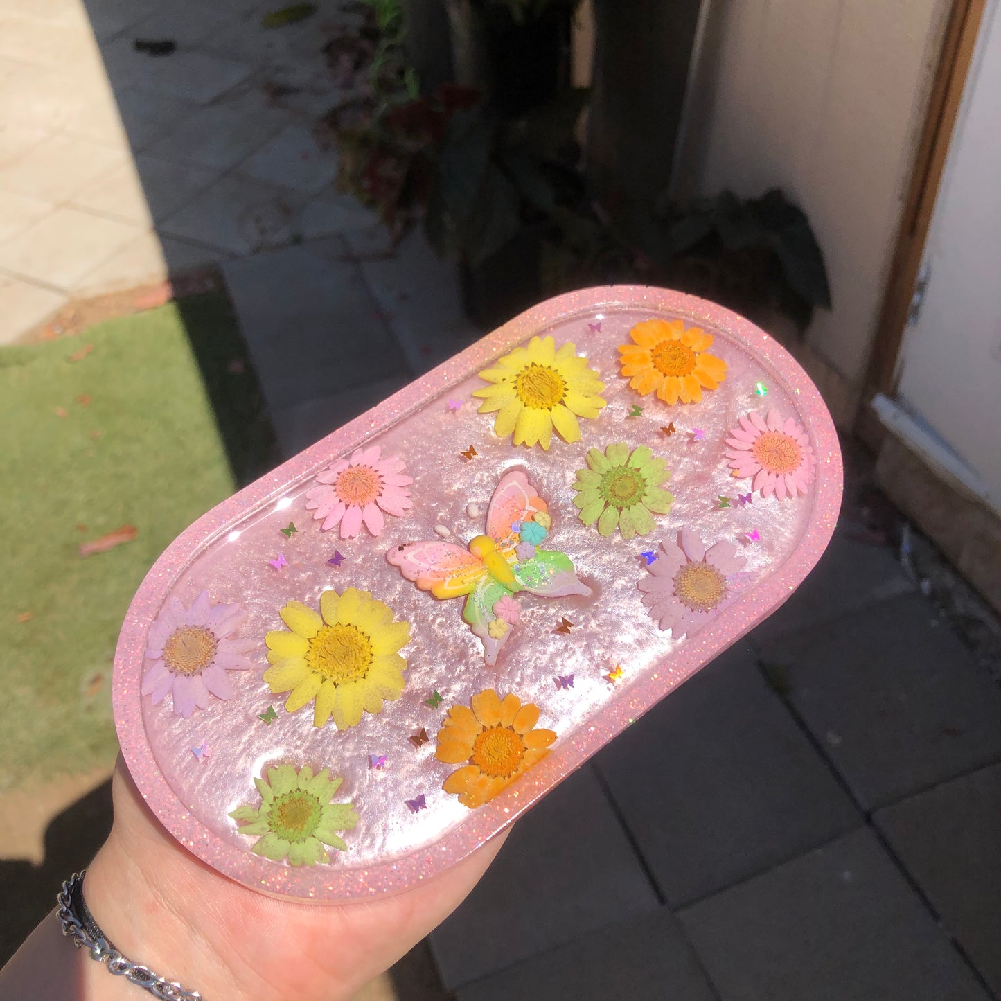 Butterfly Oval Trinket Tray