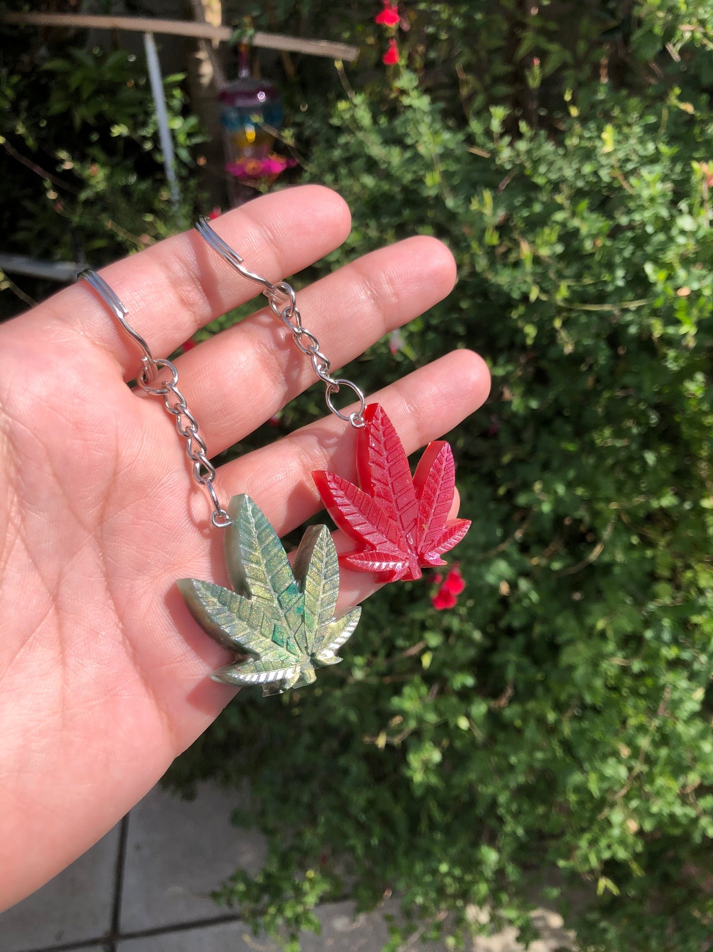 leaf keychain
