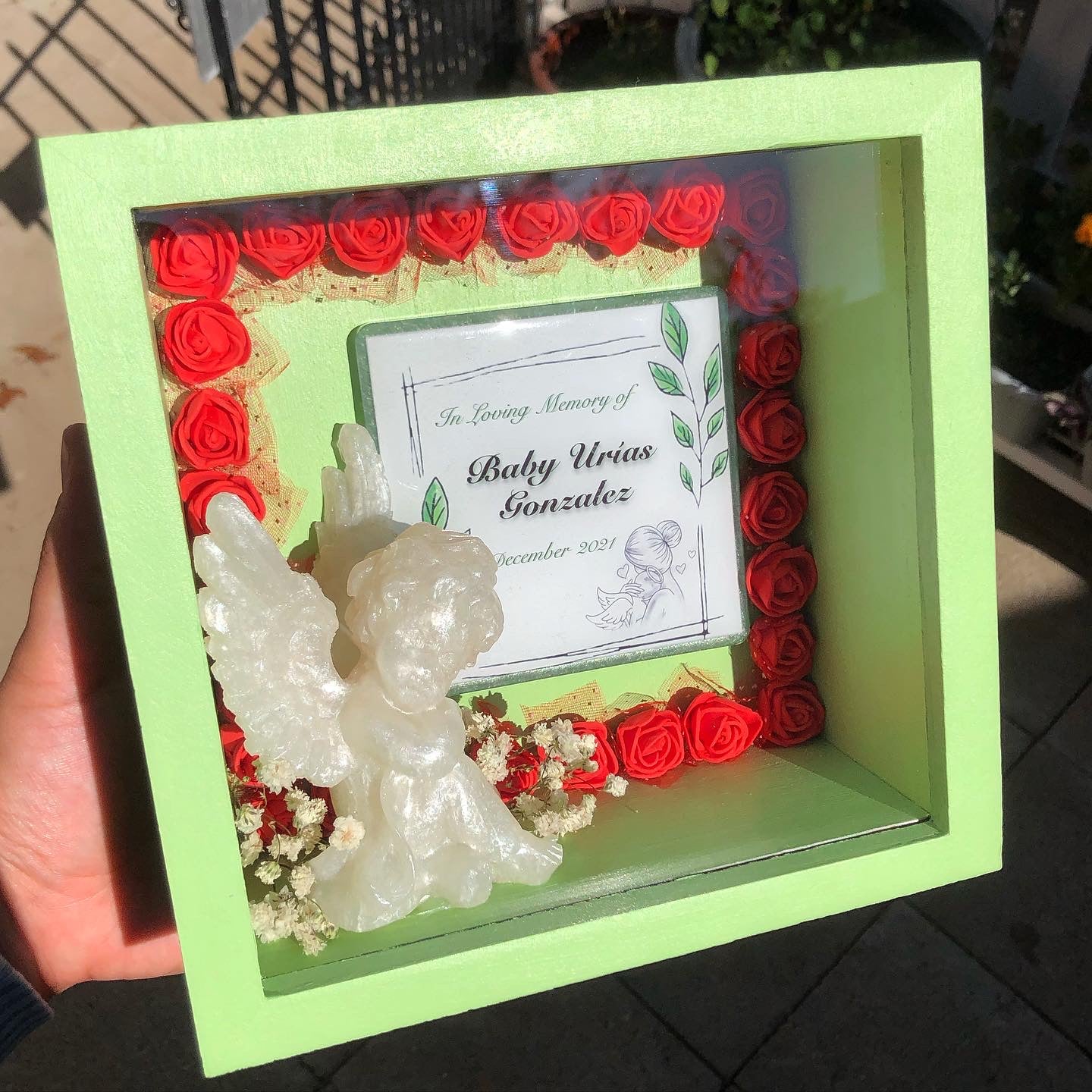 Angel Shadow Box - Rose Border