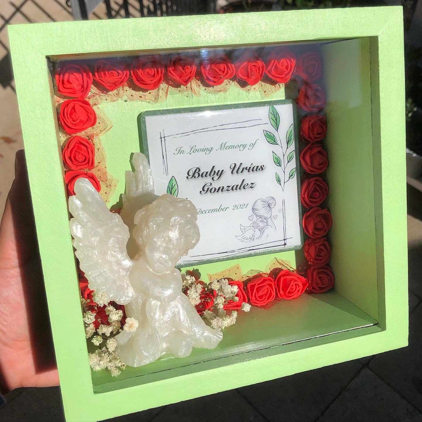 Angel Shadow Box - Rose Border