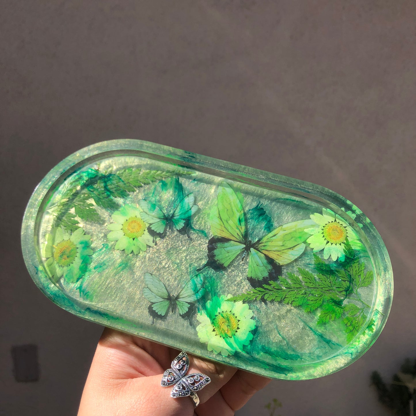 Butterfly Oval Trinket Tray