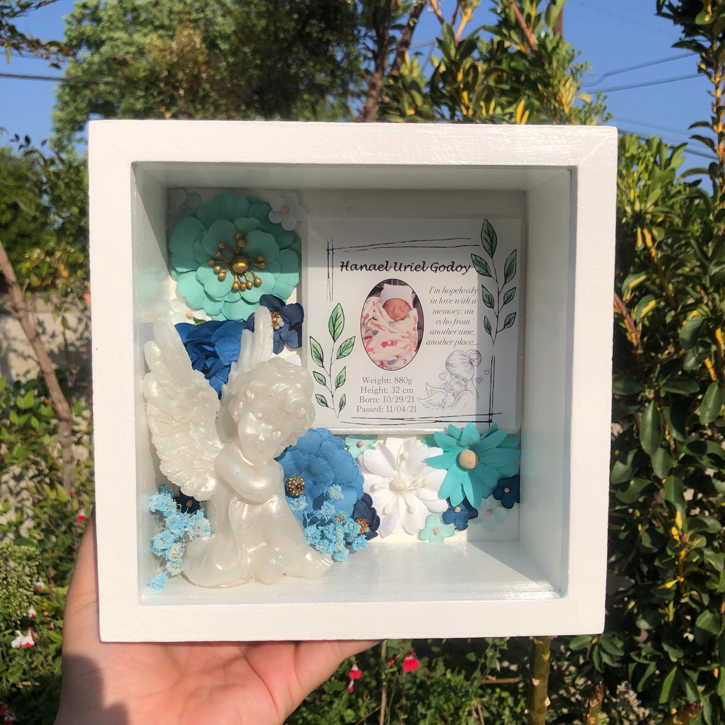 Angel Shadow Box - Floral Border
