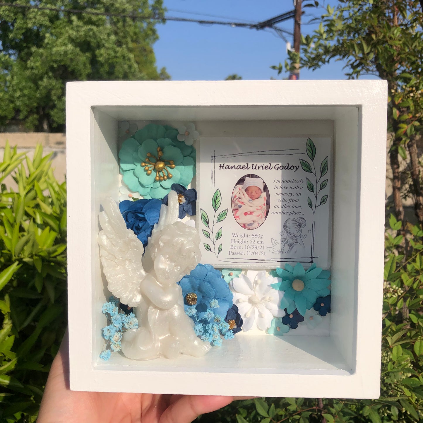 Angel Shadow Box - Floral Border