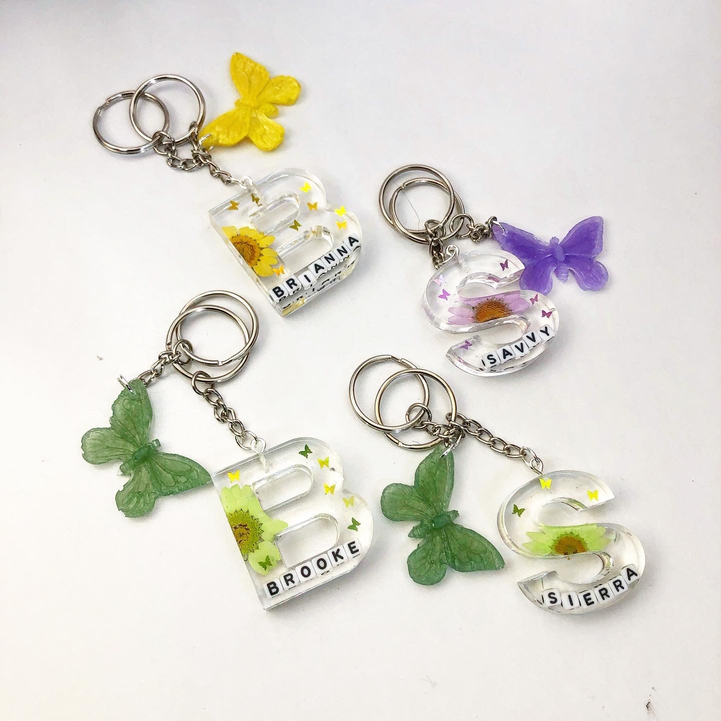 Floral Resin Dog Keychain