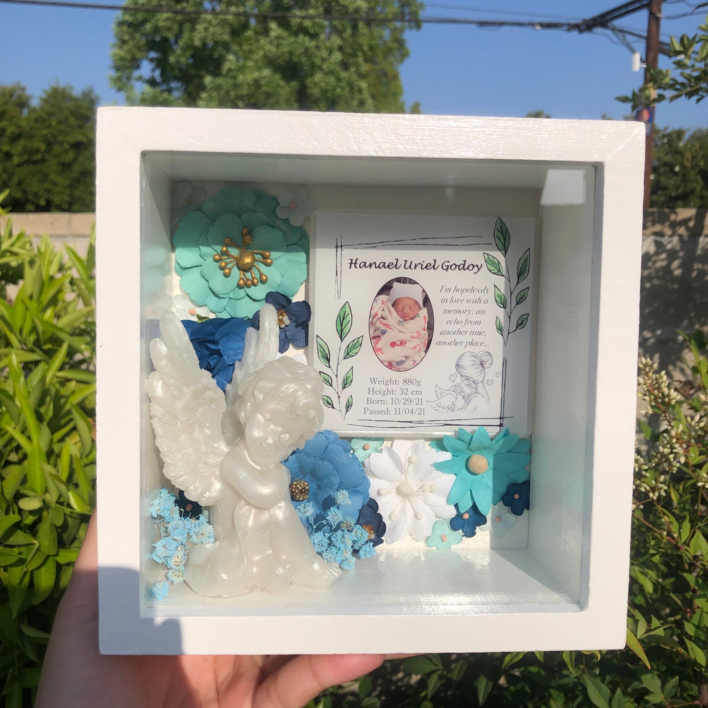 Angel Shadow Box - Floral Border