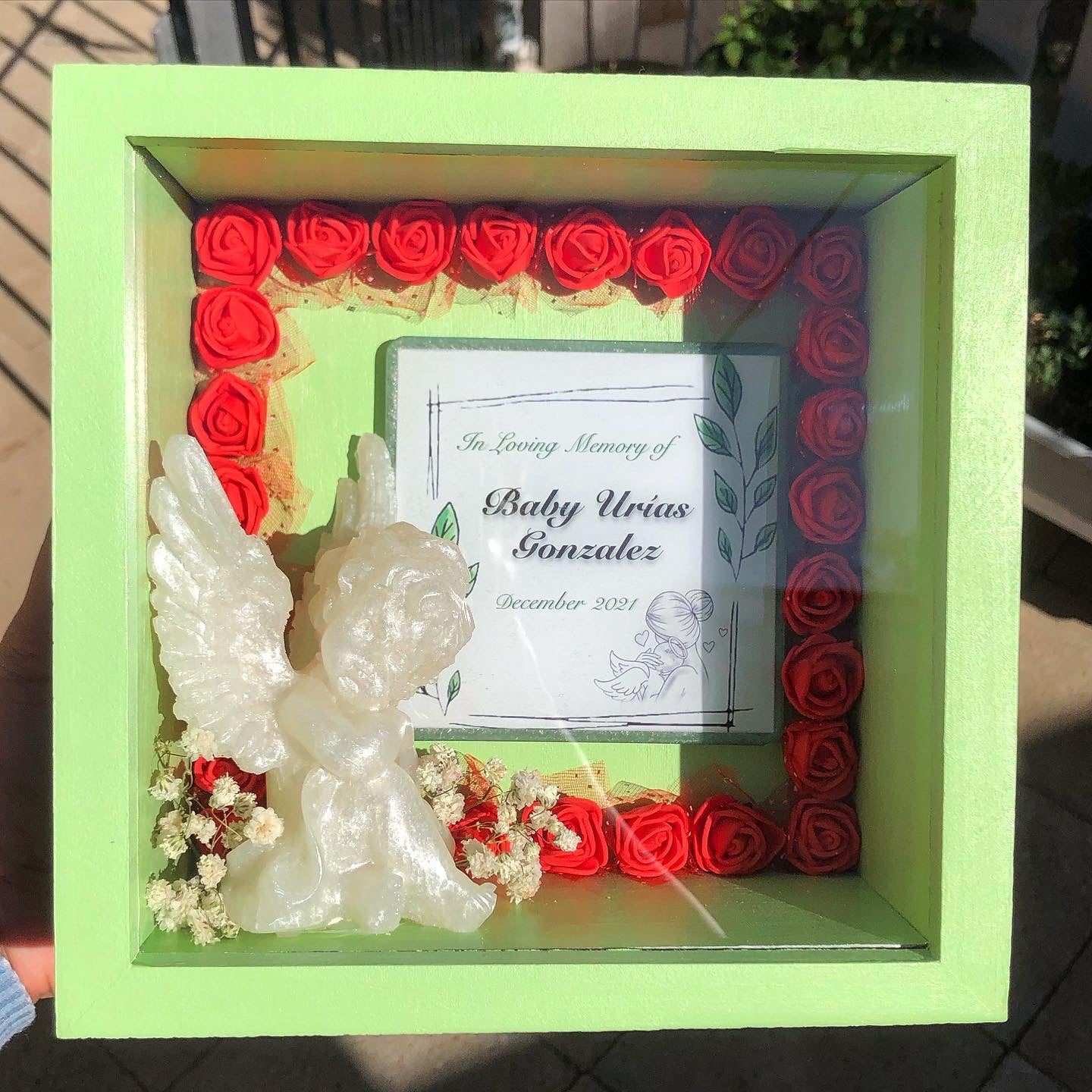 Angel Shadow Box - Rose Border