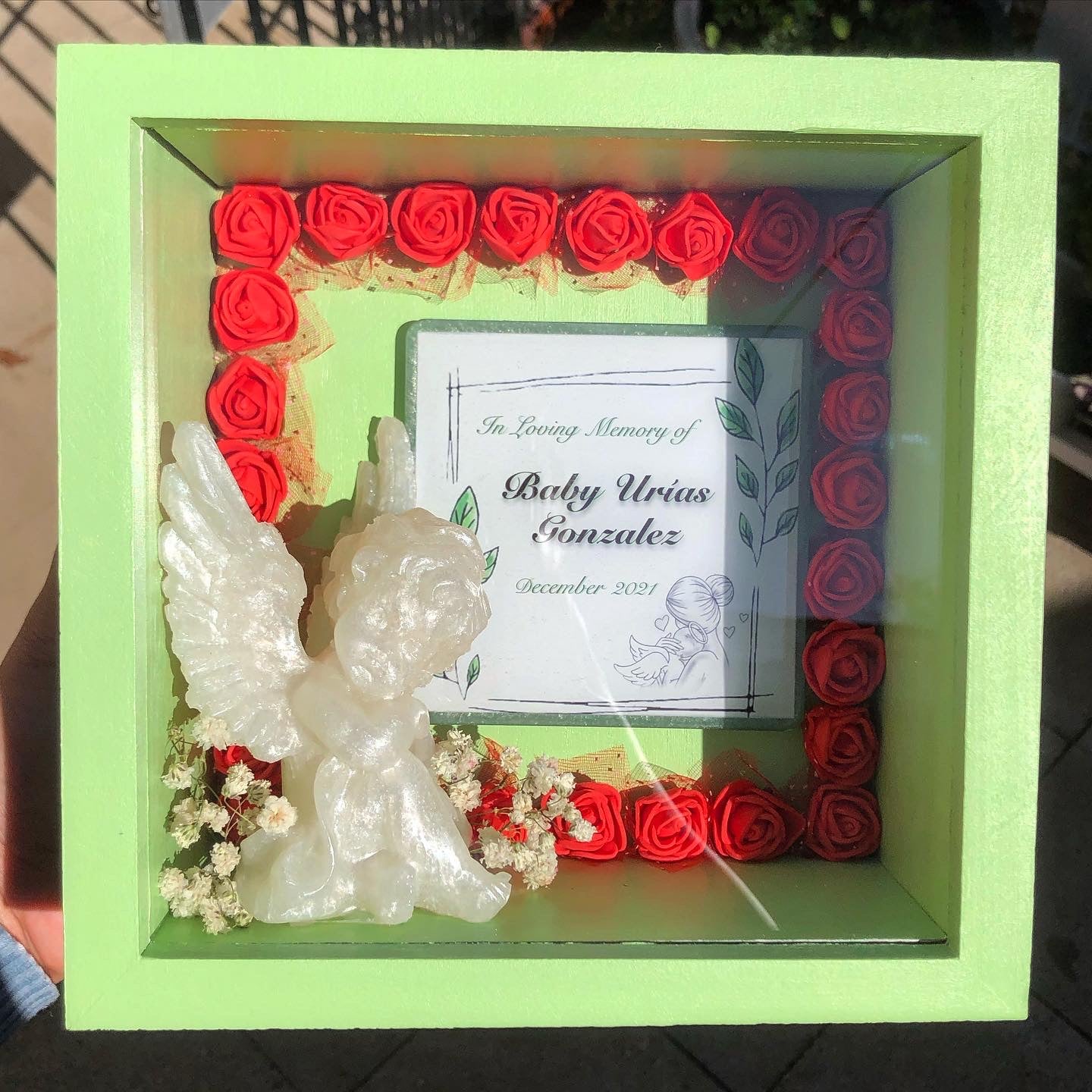 Angel Shadow Box - Rose Border