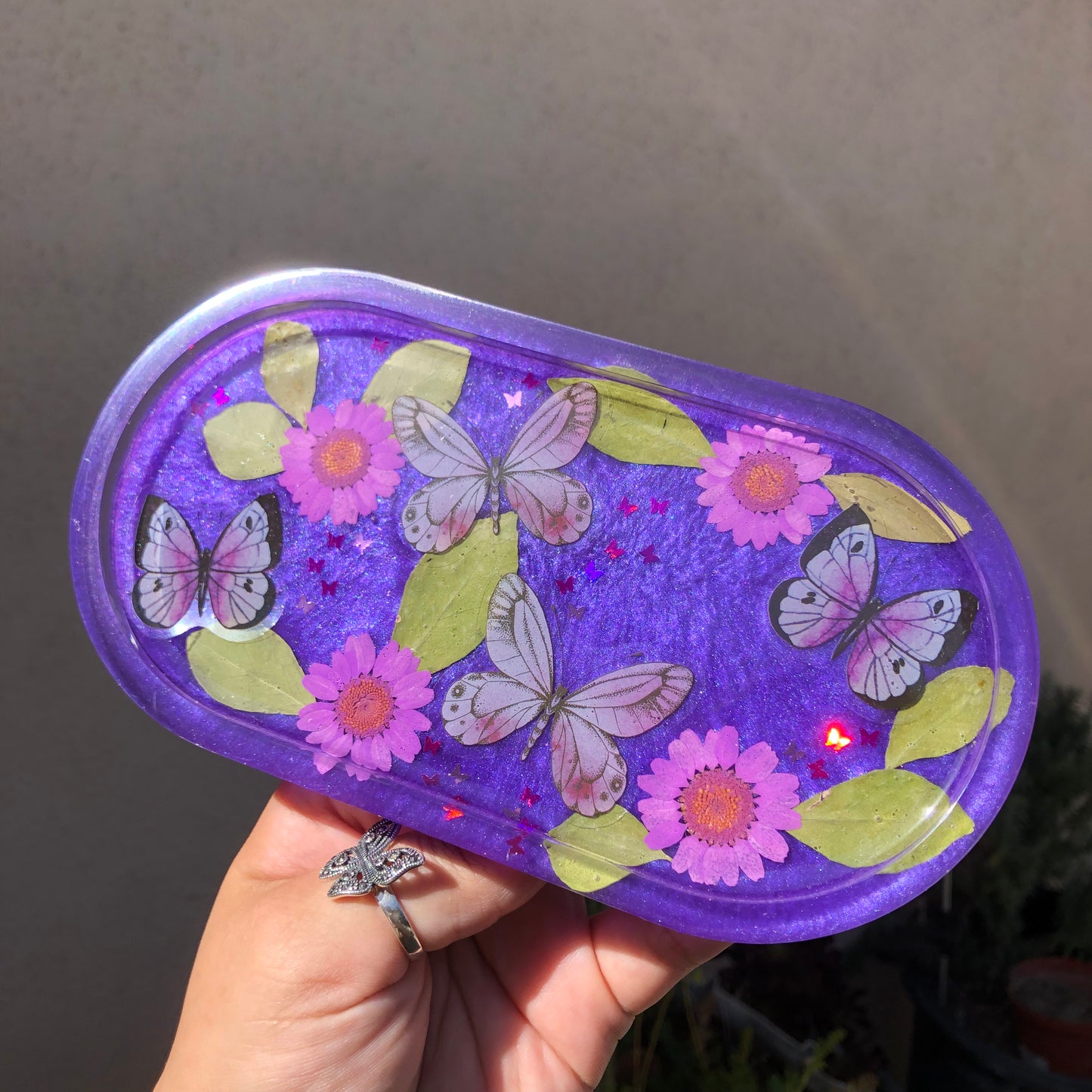 Butterfly Oval Trinket Tray