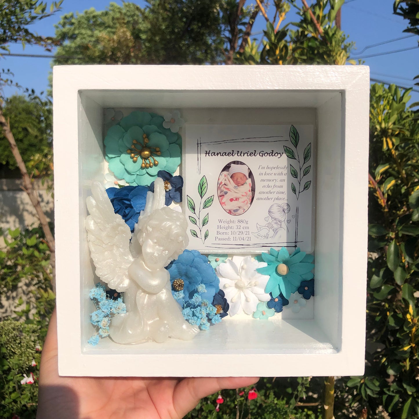 Angel Shadow Box - Floral Border