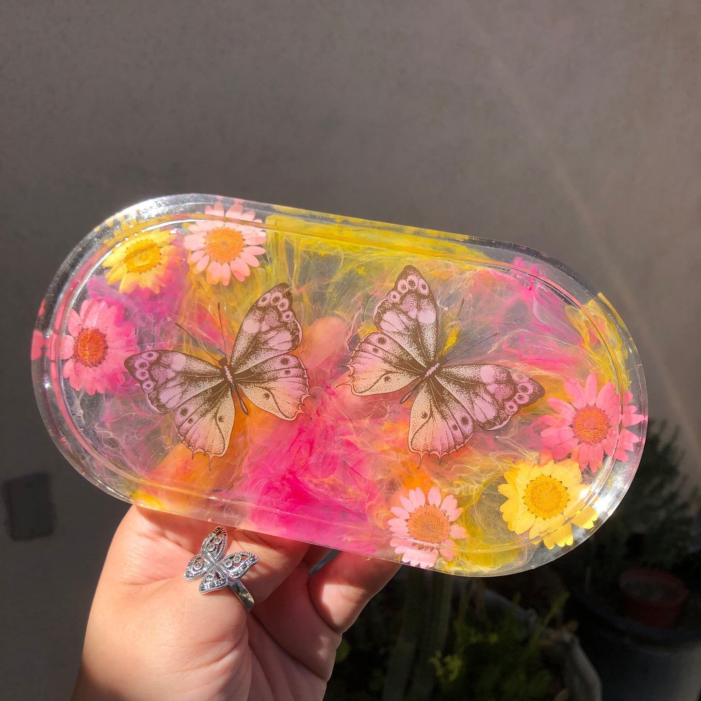 Butterfly Oval Trinket Tray