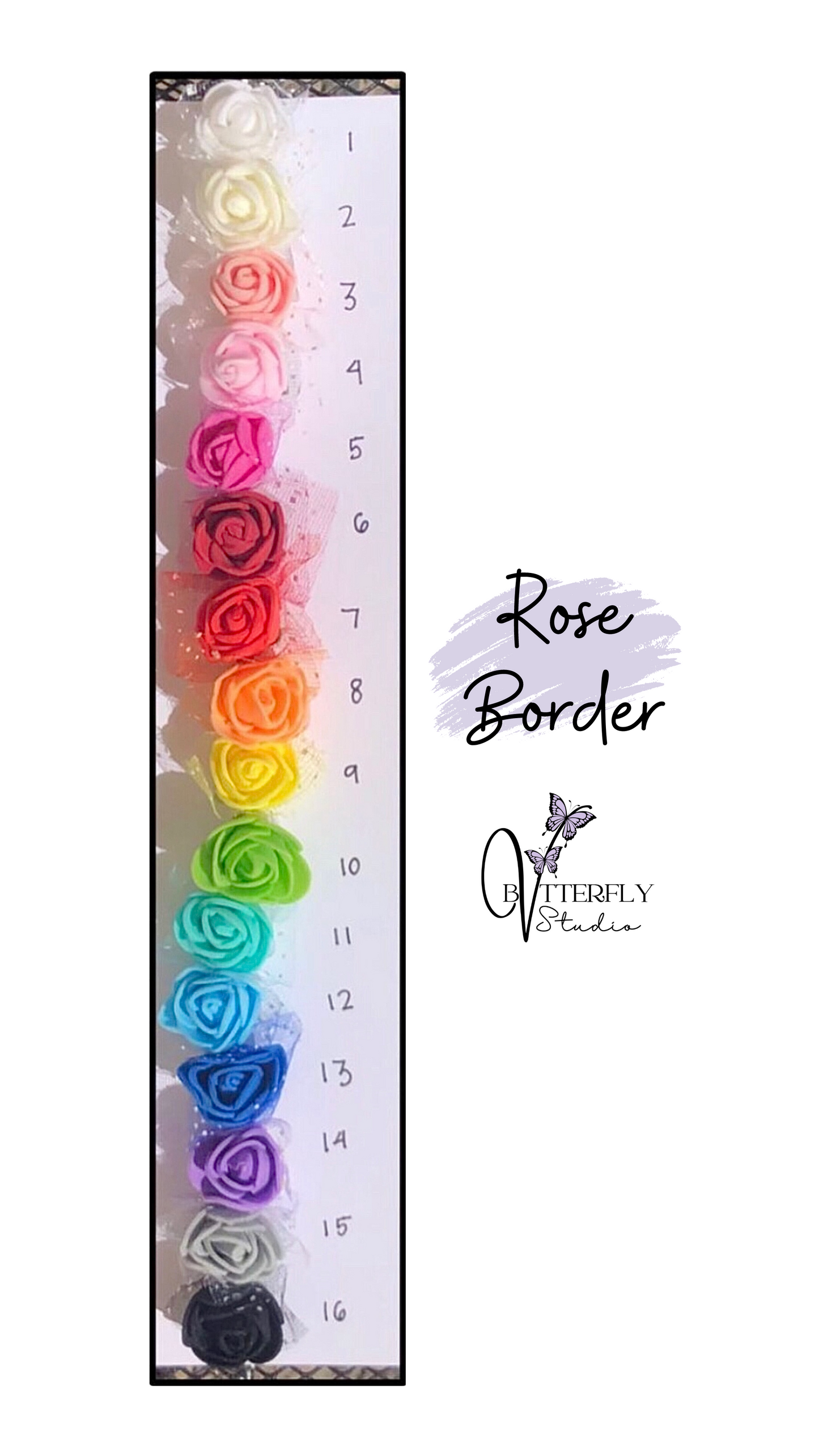 Pregnancy Shadow Box - Rose Border