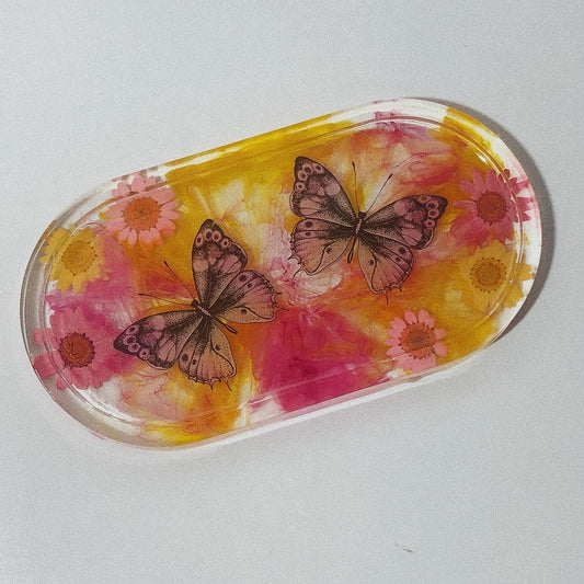 Butterfly Oval Trinket Tray